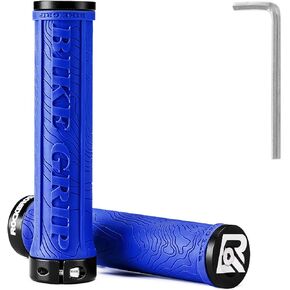 ROCKBROS Bike Handlebar Grips Double Lock-on MTB Bicycle Handle Bar Grips Ergonomic Non-Slip Rubber Hand Grip for Scooter, Mountain, BMX, Beach Cruiser, Folding Bike