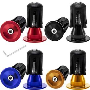 4 Pairs Bar End Plugs Bike Handlebar Caps Handlebar End Plugs with Installation Tool for Most Bicycles Road Bike Mountain Bike
