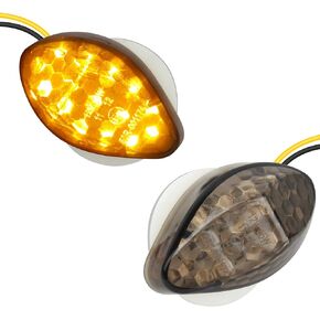 NTHREEAUTO 2Pcs Amber Flush Mount LED Turn Signal Lights Compatible with Honda CBR600RR CBR1000RR CBR 600 F4 CBR900 CBR919 CBR929 CBR 600 F4i- Universal 12V Motorcycle Indicators