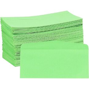 400 PCS 9.5 x 4 Inches Business Envelopes, Durable Green Color Envelopes, Standard V Flap Letter Envelopes for Holiday Office Mailings Gummed Seal