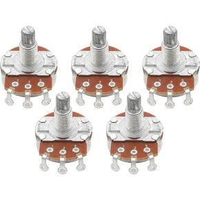 Full Size B250k Electric Guitar Potentiometer Bass Volume Pots Tone Long Split Shaft 18mm Pack of 5