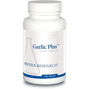 BIOTICS Research Garlic Plus Pure Garlic Concentrate Plus Vitamin C and Chlorophyllins, Supports Cardiovascular Health, Immune Function, Strong Antioxidant 100 Tablets