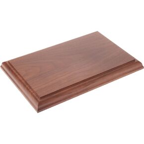 Plymor Solid Walnut Rectangular Wood Display Base with Ogee Edge, 6" W x 4" D x 0.75" H