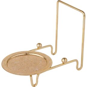 Bard's Ornate Shiny Gold-toned Cup and Saucer Stand, 3" H x 2.75" W x 4" D