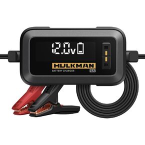 HULKMAN Sigma 5 Battery Trickle Charger, 5A 6V/12V Automatic Smart Car Battery Charger, Battery Maintainer, and Desulfator with Intelligent Interface