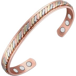 Vicmag Copper Magnetic Bracelet for Women and Men Ultra Strength Magnets 99.9% Pure Copper Strong Magnets Jewelry Gift Adjustable Length