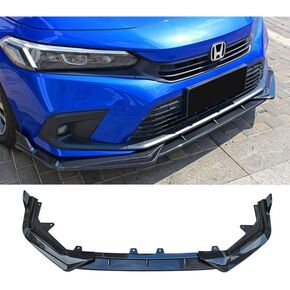 3PCS 11TH Front Bumper Lip Spoiler Lip Lower Bumper Body Fit 2022-2023 Honda Civic 11th Gen 4-Door Sedan & Hatchback(Gloss Black)