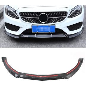 GZYF ABS Auto Front Bumper Lip Cover Trim for Mercedes Benz C-Class W205 Sport DP Style 2015-2018, Carbon Fiber Look