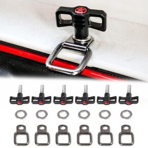 مسامير تثبيت سريعة الإزالة من الصلب للسقف الصلب لـ 1997-2023 Jeep Wrangler TJ JK JL 4XE Gladiator JT & 2021-2023 Ford Bronco Accessories Hardtop Mounting Bolt & Nut Kit (Star، 6 Pack)
