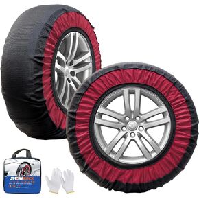 Automotive Snow Socks Tire Chains-Tire Snow Socks for Car, SUV, & Pickup, Textile Snow Chain, Easy to Install- Winter Tire Chain Traction Device(KE71)