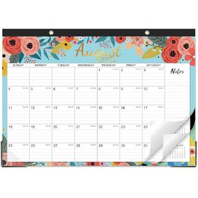 2024-2025 Desk Calendar - Desk Calendar 2024-2025 from JUL. 2024 - DEC. 2025, 17" x 12", 18 Monthly Desk/Wall Calendar 2-in-1, Thick Paper with 2 Corner Protectors, Large Unruled Blocks - Blue Floral in Saudi Arabia