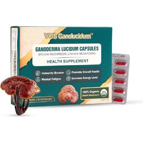 Red Reishi Mushroom Capsules for Immunity, Ganoderma lucidum Extract, Natural Vegan Reishi Mushrooms Daily, 70mg, 30 Pills