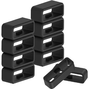 10 Pack Watch Band Holder Compatible with Garmin Vivoactive 3/Forerunner 645 245/Venu/Vivomove/Fenix 6S/Fenix 5S Band Keeper, 20mm Silicone Replacement Watch Band Clasp Clip Keeper Ring Loop Fastener