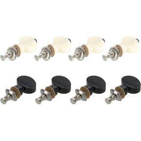 PATIKIL Ukulele Tuners Pegs Pin Machines Tuners Plastic Metal White Black for Ukulele Small Four Strings Pack of 8