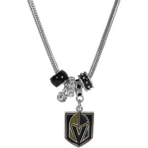 NHL Siskiyou Sports Womens Vegas Golden Knights Euro Bead Necklace 18 inch Team Color
