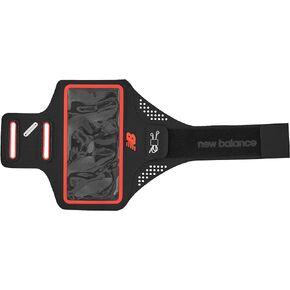 New Balance Cell Phone Armband, Cell Phone Holder for Running, Black and Red, One Size