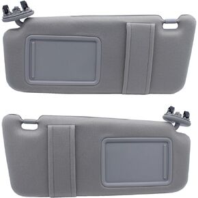 Left & Right Sides Gray Sun Visor Compatible with 2006 2007 2008 2009 2010 2011 Toyota Camry Without Sunroof Replace OE # 04002-30506-B0, 7432006780B0,74320-06290-B2,74310-06750-B0