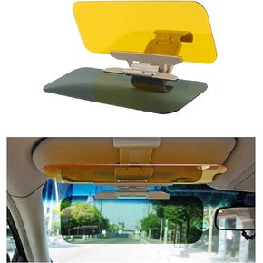 Day and Night Anti-Glare Visor, Car Visor Extender, 2 in 1 Automobile Sun Anti-UV Block Visor, Adjustable HD Car Sun Visor for Clearer Day Night Driving, Car Accessories