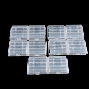 Cuifati Battery Case,10 Pcs Multifunctional Transparent Hard Plastic Case Holder Storage Box for AA AAA Battery,for Travel, Camping, Hiking or at Home