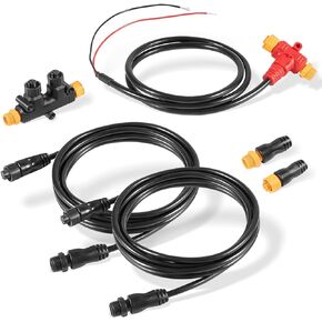 NMEA 2000 Dual Device Starter Kit Backbone Cables Drop Cables Dual Tee Connector Terminators Kits IP67 Waterproof Stable Connection