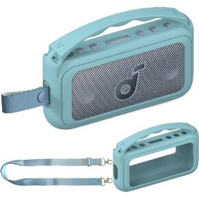 Silicone Case for Anker Soundcore Motion 300 Bluetooth Speaker | Protective Holder Skin for Motion 300 Speaker Case Accessories, with Carrying Handle (Black) in Saudi Arabia