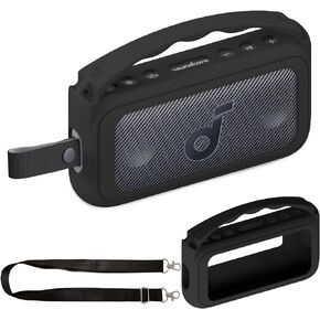 Silicone Cover Case for Soundcore Motion 300 Wireless Hi-Res Portable Speaker, Protective Holder Skin for Motion 300 Speaker Case Accessories (Black)