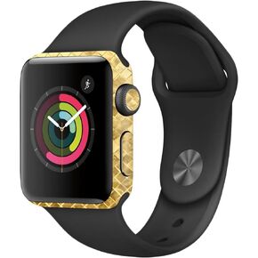 MightySkins Skin Compatible with Apple Watch Series 2 38mm - Gold Tiles | Protective, Durable, and Unique Vinyl Decal wrap Cover | Easy to Apply, Remove, and Change Styles | Made in The USA