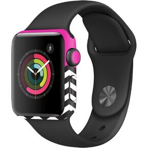 MightySkins Skin Compatible with Apple Watch Series 2 38mm - Hot Pink Chevron | Protective, Durable, and Unique Vinyl Decal wrap Cover | Easy to Apply, Remove, and Change Styles | Made in The USA