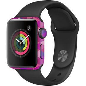 غلاف MightySkins متوافق مع Apple Watch Series 2 38 ملم - مشكال وردي | غطاء ملتف واقٍ ومتين وفريد ​​من نوعه من الفينيل | سهل التطبيق والإزالة وتغيير الأنماط | صنع في الولايات المتحدة الأمريكية