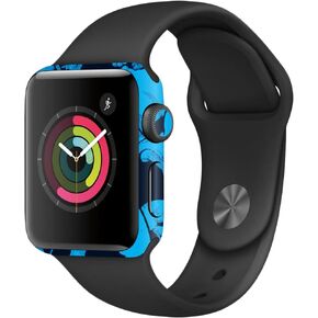 MightySkins Skin Compatible with Apple Watch Series 2 38mm - Blue Skulls | Protective, Durable, and Unique Vinyl Decal wrap Cover | Easy to Apply, Remove, and Change Styles | Made in The USA