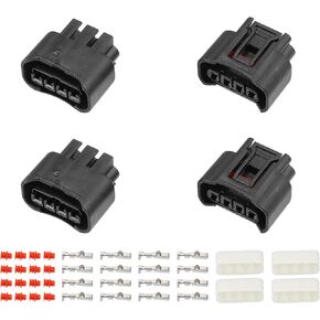 X AUTOHAUX 4 Set 4 Pin No.9098011885 Ignition Coil Connector Adapter Plug Clip Kit Replacement for Scion XB 2004-2006