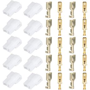 Automotive Wire Connector, T Type 2 Pin Power Plug Male And Female Sockets And Terminals Kit, T Type 2 Pin Power Plug Car Radio Cable Connectors Set for Kenwood