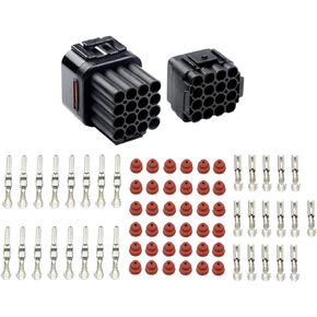 WMYCONGCONG 5 Kits 16 Pin Way Waterproof Electrical Connector Plug for Car Automotive, fits 2.2mm Terminals Wire