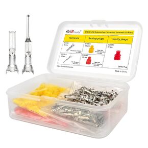 JRready ST6381-050 Superseal 1.5mm Automotive Electrical Connector Terminal Pins 50 Pairs, 282110-1(Sockets) 282109-1(Pin), Male and Female Pins, Open Barrel Style Contacts 16-18 AWG