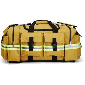 LINE2design Elite Firefighter Gear Bag - Fireman Premium Rescue Turnout Fire Gear Bag with Shoulder Strap - Yellow