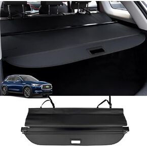 Powerty Compatible with Cargo Cover Infiniti QX50 2019 2020 2021 2022 2023 2024 Retractable Rear Trunk Security Cover Shielding Shade Black No Gap (Not for QX55)
