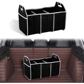 Car Trunk Organizer, Portable Car Cargo Organizer, Car Foldable Organizer, Collapsible Car Organizers and Storage, Car Large Capacity Luggage Storage with Reinforced Handles for Cars Trucks SUVs