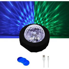 P auke'réi Car Interior DJ Ball Light with Sound Activated Function, Disco Light, Party Lights DJ Disco Lights, Portable Stage DJ Lamp, Party Lights, Rechargeable, LED Party Strobe (White 2 pcs)