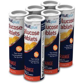 TRUEplus Glucose Tablets, Orange Flavor - 6X 10ct Tubes