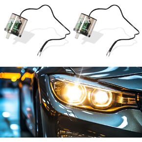 2PCS LED Flasher Relay, Turn Signal Relay, 2 Pin Heavy Duty 12V LED Flasher Relay with Ground Wire, Universal LED Blinker Relay for Fixing Turn Signal Light Frequent Flicker Fits Most Cars