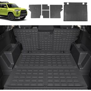 Trunk Mat Backrest Mat Compatible with 2010-2024 Toyota 4Runner 5-Seater Cargo Mat Backrest Mat Replacement for 10-24 4Runner Accessories (Only Fit W/O Sliding Tray) (Cargo Mat+Backrest Mat)