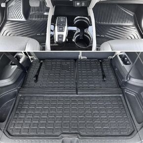 Xipoo Cargo Liner Compatible with 2016-2022 Honda Pilot Rear Backrest Mat Back Seat Protector Replacement for 2016 2017 2018 2019 2020 2021 2022 Honda Pilot Accessories (2nd Backrest Mat)