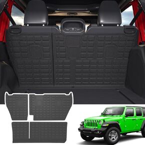 Backrest Mat Compatible with 2018-2024 Jeep Wrangler JL Unlimited 4X4 Cargo Mat TPE Back Seat Protector Replacement for 2018-2024 Jeep Wrangler JL Accessories (Fit 18-24 JL 4X4, Backrest Mat)