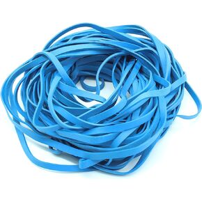 Garbage Trash Can Rubber Bands Blue Large Size 17" Inch Rubberbands Kitchen Compactor Tote Bin 55-65 Gallon, 95, 96-100 Gal Toter Oversize Big bag liner holder, 55 Drums Litter Pails Buckets (25-Pack)