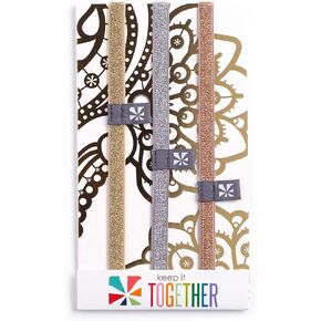 Erin Condren Elastic Bands Trio Metallic Set, Rose Gold, Gold, Platinum (ACC-ELSBM)