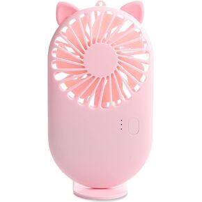 Mini Portable Fan Powerful Small Personal Desk Fan Handheld Fan Speed Adjustable USB Rechargeable Fan Pocket Fan Eyelash Fan for Women Girls Home Office Indoor Outdoor Pink