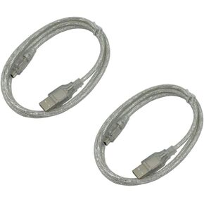 Hxchen 2Pcs 120cm/4ft USB Male to FireWire Cable 4 Pin to 4 Pin Male to Male iLink DV Cable Firewire 400 IEEE 1394 Cord for Computer Laptop PC to JVC Sony Camcorder Clear