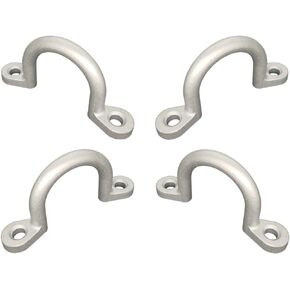 (4 Pack) Replace Trailer Tie Loop 2" I.D. Aluminum Bolt-On Lashing Rope Tie Down Ring Horse