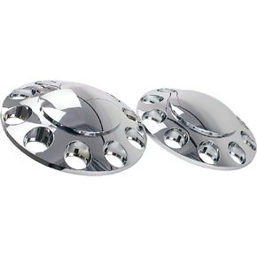 Chrome ABS Plastic Front Hub Caps Wheel Axle Covers with 33 mm Screw on Lug Nut Covers for Semi Trucks 1 Pair (Normal)