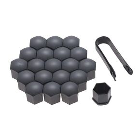 Mtsooning 20PCS Wheel Lug Nut Caps, 19mm Gray Wheel Bolt Head Covers, Hexagonal Plastic Tire Bolt Protector with Removal Tool for Cars